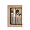 Set de 24 cubiertos mango rayado azul