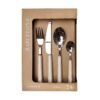 Set de 24 cubiertos mango rayado beige