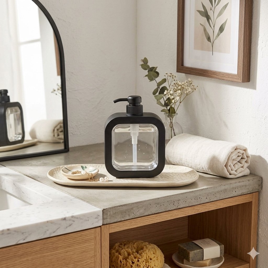 Dispensador de jabón liquido 300ml Negro