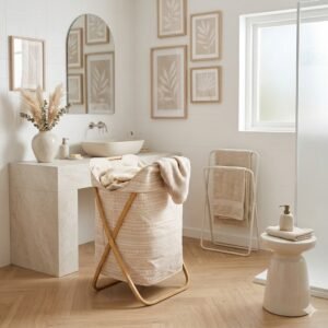 Canasto de bambu plegable para ropa