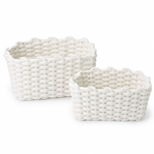 Set X2 canastos cuerda tejida