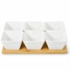 Copetinero de ceramica base bambu