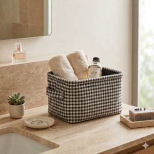Organizador de tela con asas 23x16x12cm.